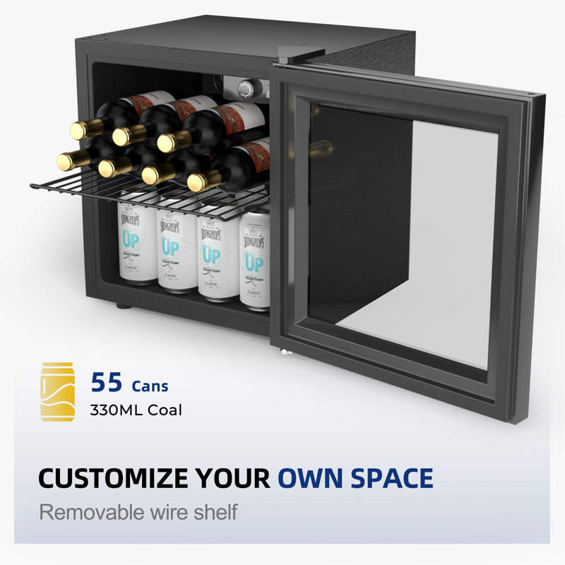 Simzlife 55 Cans Convertible Beverage Refrigerator with Wine Storage